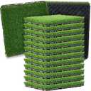 Windyun 32 Pack Artificial Grass Turf Interlocking Deck Tiles 12" x 12" Thick Synthetic Square Fake Grass Interlocking Turf Self Draining Grass Tiles for Patio Indoor Outdoor Floor Decorations