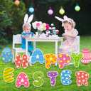 WorldBazaar 15 Pcs Happy Easter Signs With Stakes Easter Decorations Outdoor Waterproof Yard Decor For Garden Wall Tree Pathway Walkway