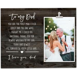 Father of The Bride Gifts from Daughter, Wooden Picture Frame for 6"x 4" Photo, Thank You Gifts For Daddy, To My Dad Keepsake On My Wedding Day, Wedding Keepsake Desk Decor