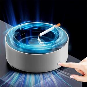 2 in 1 Air Purifier Ashtray Multifunctional Smokeless with Filter,Ashtrays for Cigarettes for Home Indoor Car Office (Grey)