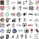 3 x 103 PCS Soccer Stickers, Motivational Vinyl Waterproof Stickers for Water BottlesLuggageScrapbookingSoccer Team Gifts for Kids, Teens and Adults