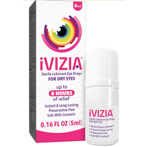iVIZIA Sterile Lubricant Eye Drops for Dry Eyes, Preservative-Free, Moisturizing, Dry Eye Relief, Contact Lens Friendly, 0.16 fl oz Bottle   Exp : 02/2027