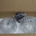 Globe Pendant Light Clear Ribbed Glass Hanging Lights for Kitchen, 22cm/8.66"