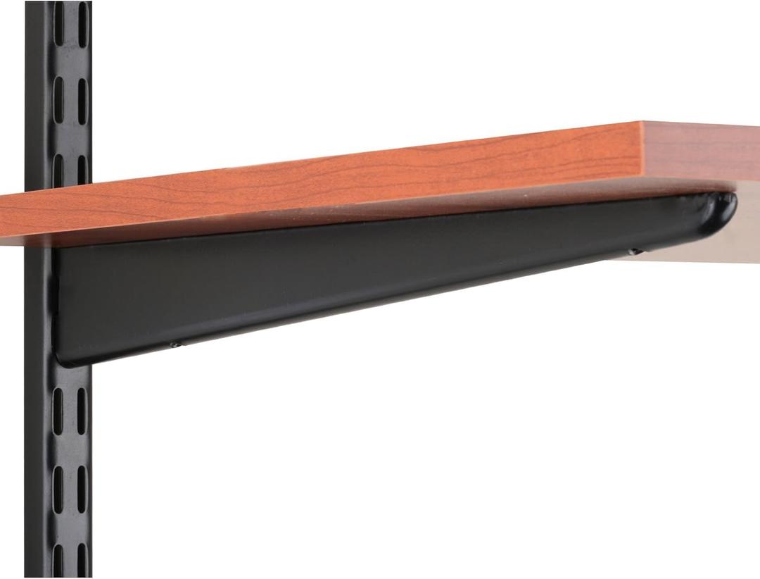 John Sterling Dual Trak Adjustable Wood Shelf Bracket, 14-Inch, Black, 0122-14BK