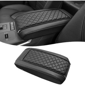 KBH Center Console Armrest Cover for Toyota Highlander 2020 2021 2022 2023 2024 2025, Arm Rest Lid Accessories Cushion Pad, Anti-Scratch, Black