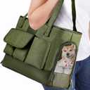 Dog Carrier, Cat Carrier, Pet Carrier, Foldable Waterproof Premium Oxford Cloth Dog Purse, Portable Bag Carrier for Small to Medium Cat and Small Dog (Green)