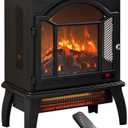 Freestanding Electric Fireplace Heater,Portable Infrared Fireplace Stove with 4 Types of 3D Realistic Flame Effects,Adjustable Temperature Compact Indoor Space Heater,Timer&Remote,22".