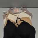 DEANGELMON V Neck Bra Padded Seamless Adjustable Straps Bralettes Everyday Basic Sleeping Bras Multiple Pack (X-Large, Black,apricot,purple,nude)