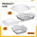 20 Pcs Plastic Clear Lids for 8x8 and 9x13 Inch Aluminum Foil Pans, 1 Inch Height Disposable Dome Lids Only, Airtight Cover for Steam Table Pans, Catering, Baking, Food Storage(Rectangle)