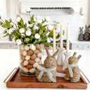 2 Pcs Wicker Easter Bunny Decor for Home 6 Inch 7 Inch Rattan Bunny Table Decor Set Natural Woven Rabbit Figurine Statue for Spring Vintage Kitchen Home Table Centerpiece, 2 Size