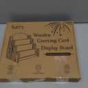 PUERSI Greeting Card Display Stand, Wooden 4-Tier Postcard Display Stand Holder for Sticker, Vendors, Retail Stores, Brown