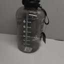 AQUAFIT 1 Gallon Water Bottle with Time Marker - Straw & Chug Lid - BPA Free Gym Water Bottle with Straw - Big Gallon Jug (Gray, 128 oz - 2in1 Lid)