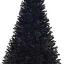 7.5FT Christmas Tree Xmas Decoration Hinged PVC 1258 Tips Office Home Decor, Black