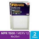 Filtrete 16x25x1 AC Furnace Air Filter MPR 1500 Healthy Living Ultra 2 Pack