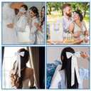 3 Pcs Blue Bride Gift Set White Canvas Tote Bag with Bow Bride to Be Hair Bow Something Blue Bridal Shower Favor Accessories for Wedding Bridesmaid Bachelorette Party Supply