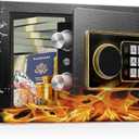 Safe Box for Home, Steel Lock Box for Office & Home Security, Digital Electronic Keypad, Alarm System & Removable Shelf, Cabinet Safe for Documents Money Jewelry Gun (1.2 Cu Ft)