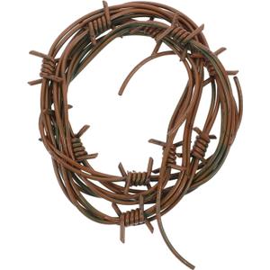 Fake Rusted Barbed Wire Decoration - 98inch Halloween Plastic Barb Wire Fake Barb Wire Decoration Prop Western Decor Haunted House Layout Barbwire Brown, 250.00X0.50X0.50CM