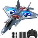 Foam Remote Control Airplanes RC Planes for Kids Adults 14+, RC Airplane Fighter Jet with Light, 360 Flip Fighter Jet Toys, Stunt Roll, Airplane Toy Gifts for Kids Boys (Gray)