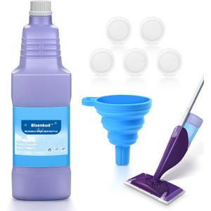 Bisenkud Refillable Bottle for Swiffer Wet Jet Mop - 1250ml /42.3 FL OZ - Leak-Proof HDPE Solution Bottle, Empty Not for Power mop