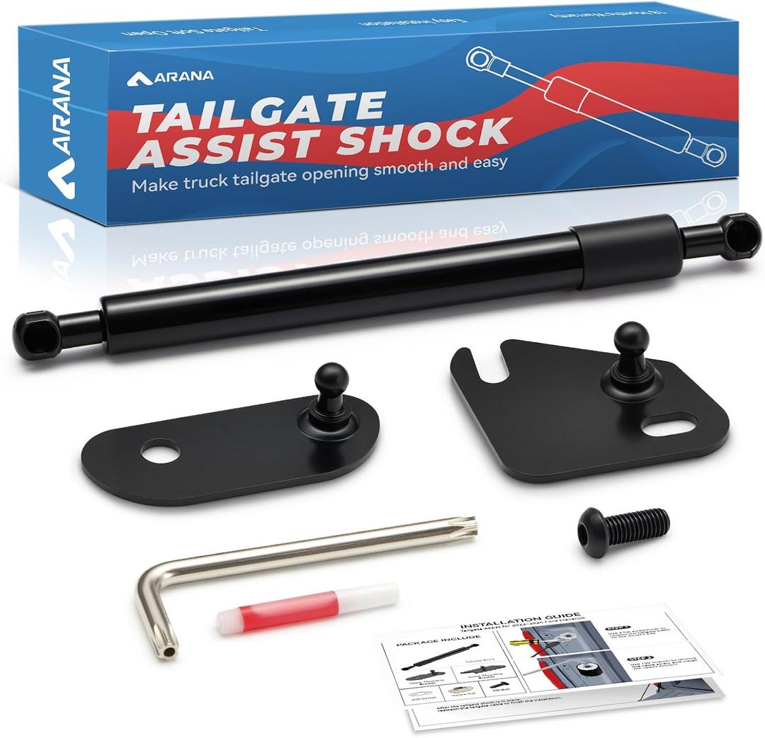 ARANA Tailgate Assist Shock for F150 2015-2026, Tail Gate Lowering Soft Open Accessories Hydraulic Damper Strut Kit Fits Ford F-150 XL XLT Lariat King Ranch(No-Drilled Installation)