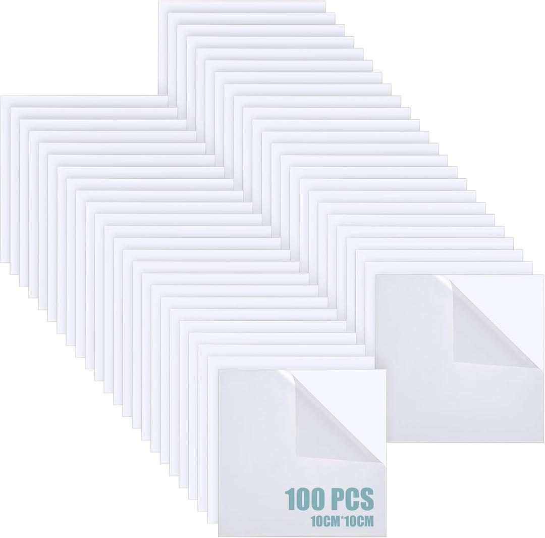 Pangda 100 Pcs 4'' x 4'' Clear Cast Acrylic Squares Plastic Sheets Square Transparent Panel Signs with Protective Paper for DIY Projects Photo Frame Display Craft(0.04'' Thick)