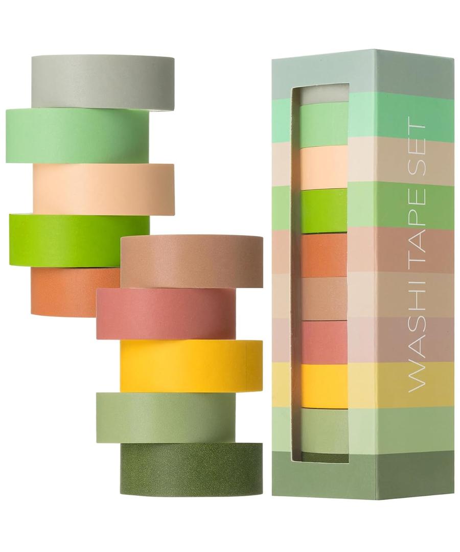 Mr. Pen Decorative Tape Set, 10 Pack - Colored Scrapbook Washi Tape for Craft Journaling (Earthy Tones)