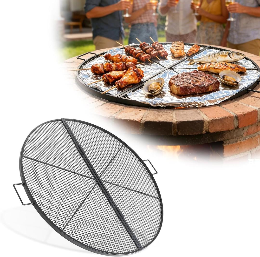 Fire Pit Grill Grate for Outdoor,36 Inch Round Grill Grate BBQ Grilling Rack with Handles,Outdoor Cooking Grate for Fire Pit,Patio,Backyard,Campfire