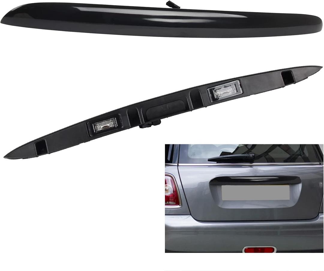 DOCAS Rear Trunk Hatch Handle with Lamp, Black Tailgate Trim Lid Trunk Liftgate Release Pull Handle Compatible with 2005-2015 Mini Cooper R56 R57 Series Backhatch Release Handle 51132753603