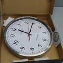 La Crosse Technology 404-1235UA-PL UltrAtomic 14 inch Stainless Steel Wall Clock, Shatterproof Lens, Silver