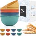 PYRMONT 26 OZ Plastic Soup Bowls - Set of 8 Unbreakable Kids Bowls, Dishwasher & Microwave Safe, BPA-Free (Colorful)