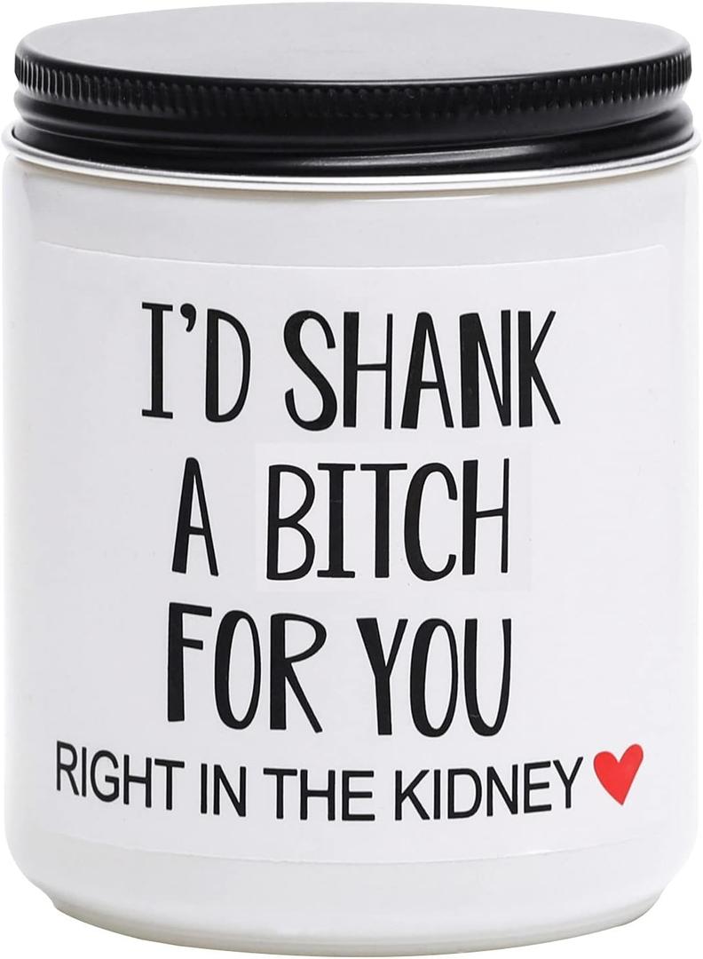 2 x Best Friend Bestie Birthday Gifts for Women Friendship Gifts Scented Candle, Funny Christmas Holiday Present Ideas for Her, Friends Female, BFF, Bestie, Sister (I'd Shank)