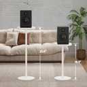TUTOTAK Tall Round Side Table, Small End Table, Beside Table, Drink Table, Pedestal Side Table, livingroom, White TB01BW065