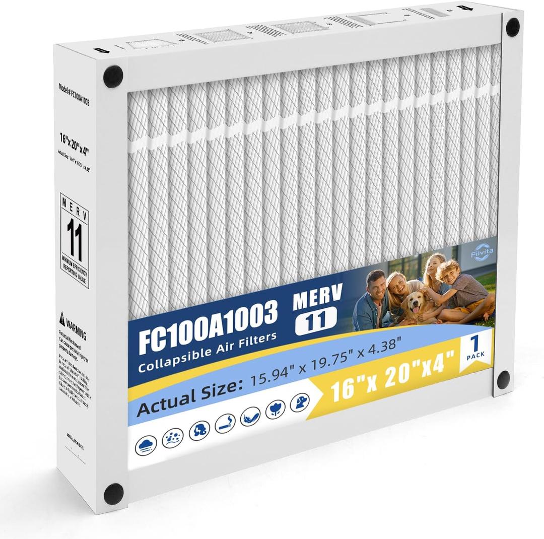 16x20x4 Air Filter MERV 11 Replacement Compatible with Honeywell FC100A1003