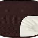 Brown Memory Foam Chair Pads, 1 Pack D-Shaped Seat Cushions for Dining Office Chairs, 17" x 15", Nonslip