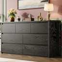 GarveeHome 7 Drawer Dresser for Bedroom, Wide Modern Chest of Drawers, Large Wood Dresser Wooden Storage Organizer for Living Room, Hallway Entryway