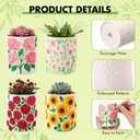 Zubebe 12 Pcs Paint Your Own Ceramic Pots Bulk Unfinished Succulent Pots Craft Kit with Drainage Hole Mini Paintable Plant Vase Ready to Paint Planter for Cactus DIY Craft (Elegant Flowers Cylinder)