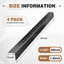 Gisafai 4 Pcs Aluminum Stair Nosing 1.5"x 1.5"x 48" Diamond Plate Non Slip Window Sill Nosing Plate Metal Staircase Ledge Guard Stair Edge Protector for Wall Edge Corner Guard Angle Black