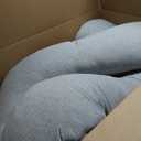 Momcozy U Shaped Pregnancy Pillows with Cotton Removable Cover, 57 Inch Full Body Pillow Maternity Support, Must Have for Pregnant Women, Hatha Grey