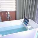 Bathtub Tray Caddy,Expandable Bathtub Shower Caddy,Adjustable Organizer Tray for Bathroom,Luxury Bath Caddy Tub Table, Bathtub Accessories & Bathroom Gadgets 304 Stainless Steel Holder (Silver2)