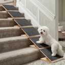 Dog Ramp for Stairs 6 Pack - Adjustable Wooden Stair Wedges for Small Dogs, Foldable Indoor Dog Stair Ramp with Triangular Support and Non-Slip Pads for Senior and Short-Legged Pets