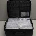 Photo Storage Box with Lock,DocSafe Fireproof Photo Organizer Box with 16 Inner 4" x 6" Photo Case(Clear),Collapsible Portable Photo Filing Safe Storage with Water-Resistant Zipper for Photos,Picture