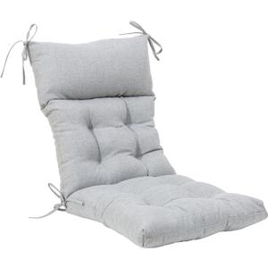 QILLOWAY Outdoor Rocking Chair Cushions Set of 2, 100% Polyester Waterproof Patio Rocking Chair Cushion, High Back Weatherproof Chair Pad for Adirondack & Outdoor Furniture, Gray,White