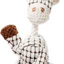 Squeaky Plush Dog Toys - Adorable Animal Designs with Soft Cotton Filling, Cute Stuffed Dog Chew Toys for Small, Medium Non-Aggressive Chewing Dogs Chewer (White - Giraffe/Lamb)