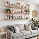 WOPITUES Long Floating Shelves 56", 3 Pcs Wall Shelves, Invisible Brackets, 56in