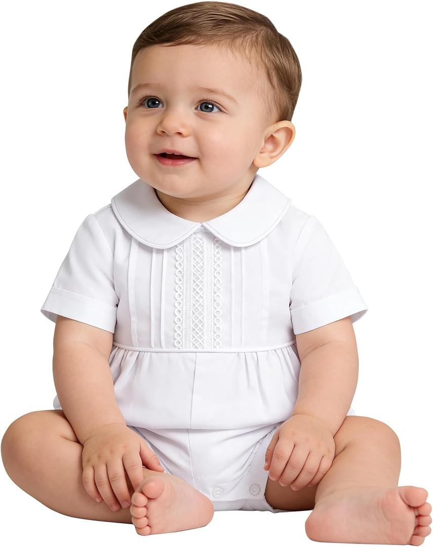 Baby Boy Clothes 1st Half Birthday Outfit Baby Boy Cotton Collared Boys Christening Summer Outfits Onesies 0-24 Months