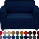 Joccun Stretch Chair Couch Cover,1Piece Sofa Slipcover Spandex Jacquard Fabric Sofa Covers with Elastic Bottom,Washable Furniture Protector for Dogs,Cats,Kids(Armchair,Navy)