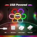 Goneons Flower Neon Sign Dimmable Multicolor Flowers Neon Lightbox for Desk, Double-Layer Smiling Face Flower LED Light up Signs for Table Bedroom Living Room Office Party Bar Restaurant Wall Decor