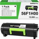56F1H00 Toner Cartridge MS622de MX321adn Toner Compatible for Lexmark 56F1H00 56F1000 Toner Cartridge for MS321 MS421 MS521 MS621 MS622 MX321 MX421 MX521 MX522 MX622 Printer High Yield 15,000 Pages