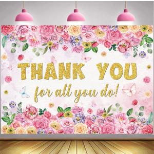 Thank You for All You Do Banner Backdrop 7x5FT Employee Appreciation Decorations Veterans Teacher Doctor Nurse Staff Appreciation Background for Photography