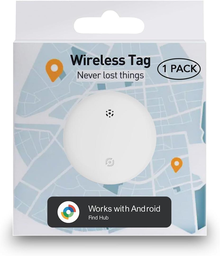 Air Smart Tracker Tag for Android, Item Locator Key Finder Works with Find Hub App, Luggage Tracker for Keys, Wallet, Suitcase, IP67 Waterproof, Compatible with Galaxy & Pixel Android Phone